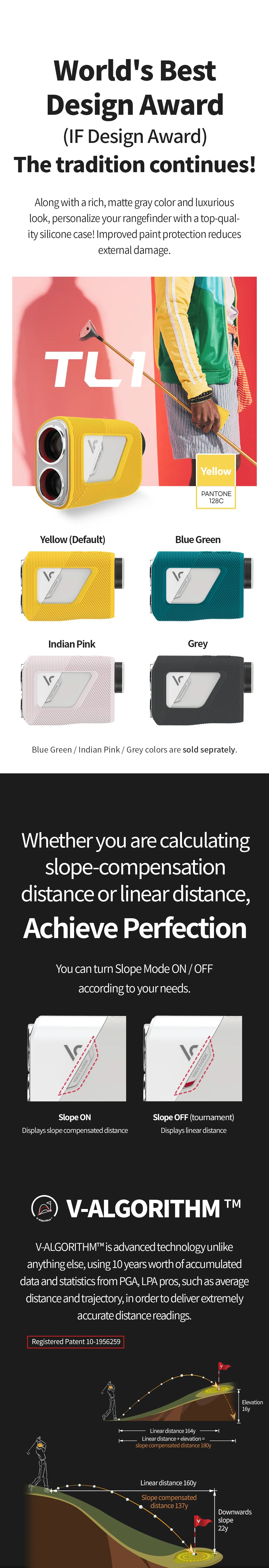 Voice Caddie TL1 Golf Laser Rangefinder – Ultimate Precision with Slope Technology and Built-in Magnet