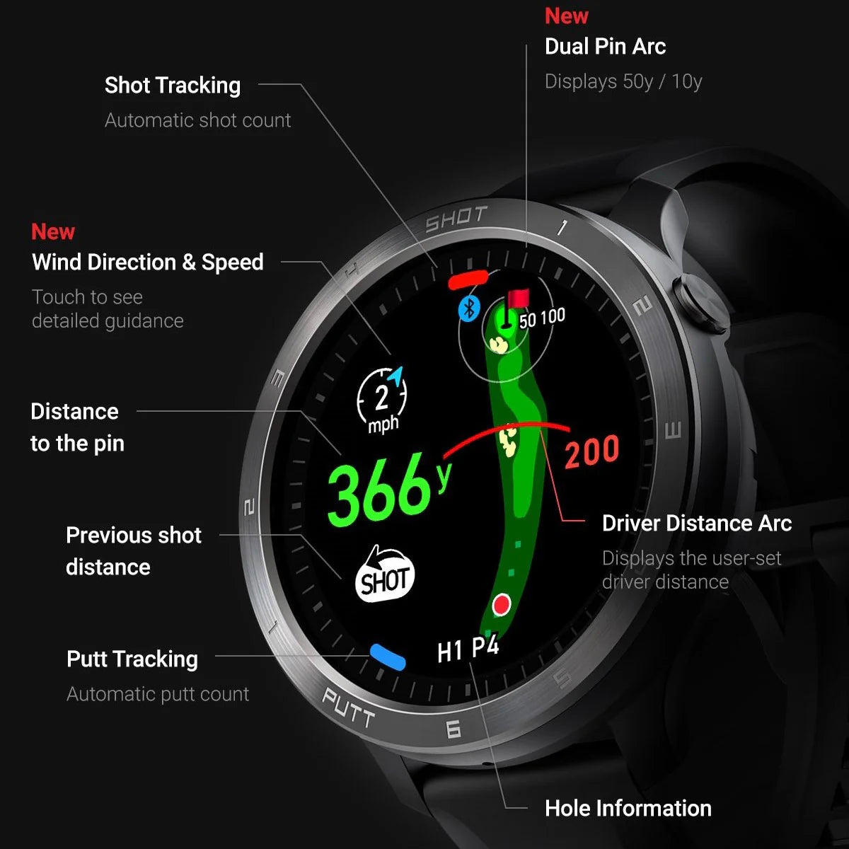 Montre GPS T11 PRO pour le golf