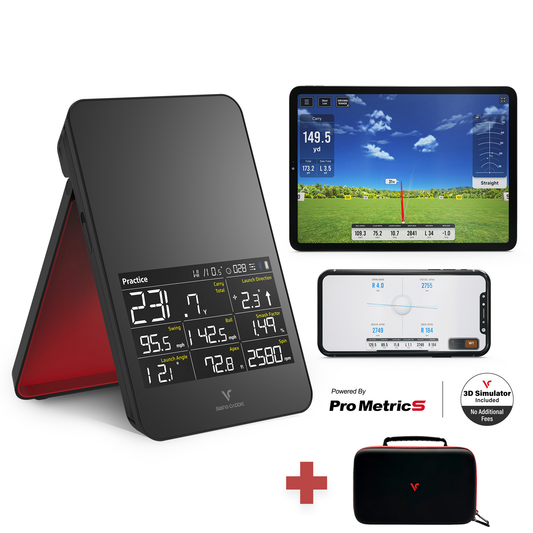 Pack Voice Caddie SC4 PRO Moniteur de Lancement et Simulateur 3D portable avec son étui de protection