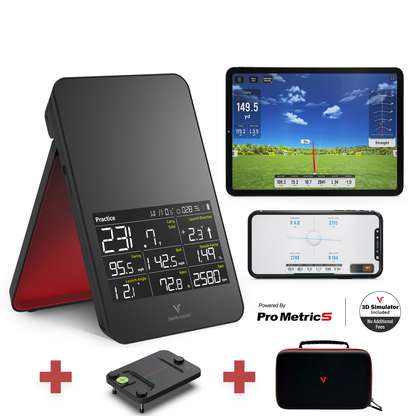 Voice Caddie SC4 PRO Pack: Tragbarer Launch Monitor und Simulator mit Zubehör