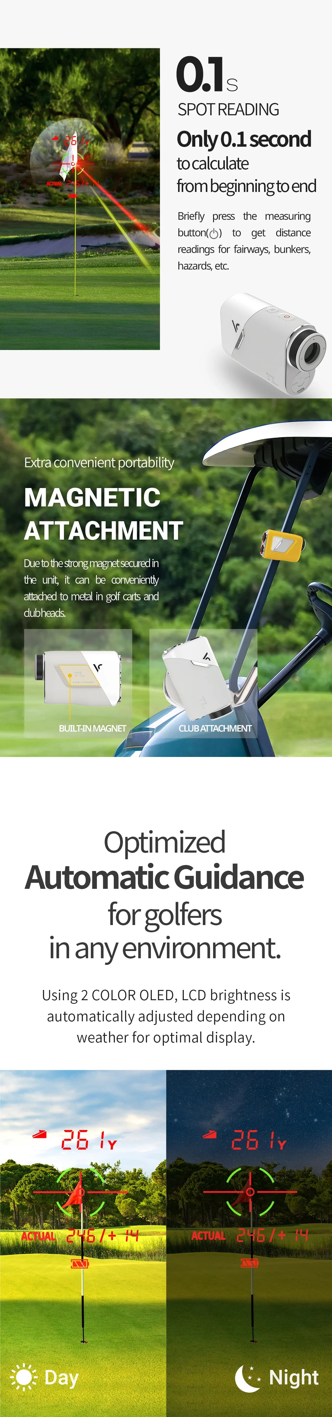 Voice Caddie TL1 Golf Laser Rangefinder – Ultimate Precision with Slope Technology and Built-in Magnet